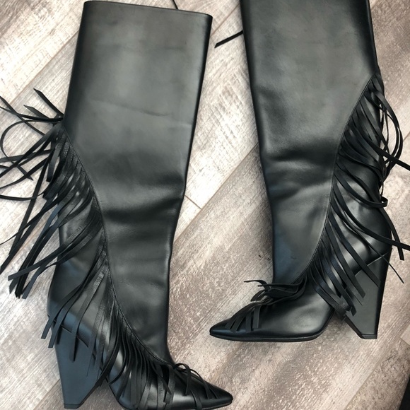 ysl fringe boots